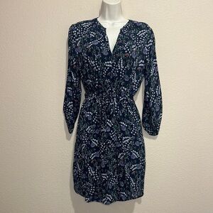 LOFT Floral Notch Collar Dress, Size S, EUC